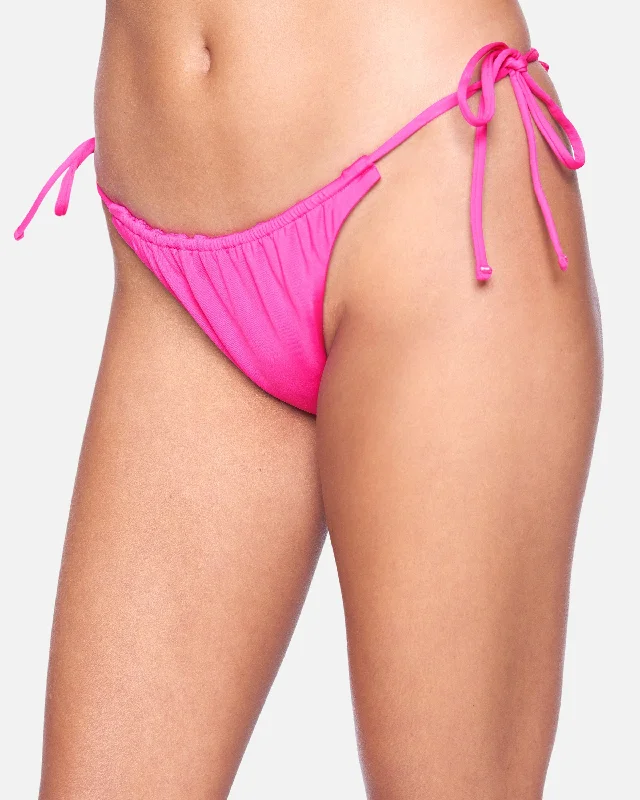 Solid Slider Tie Side Cheeky Bikini Bottom