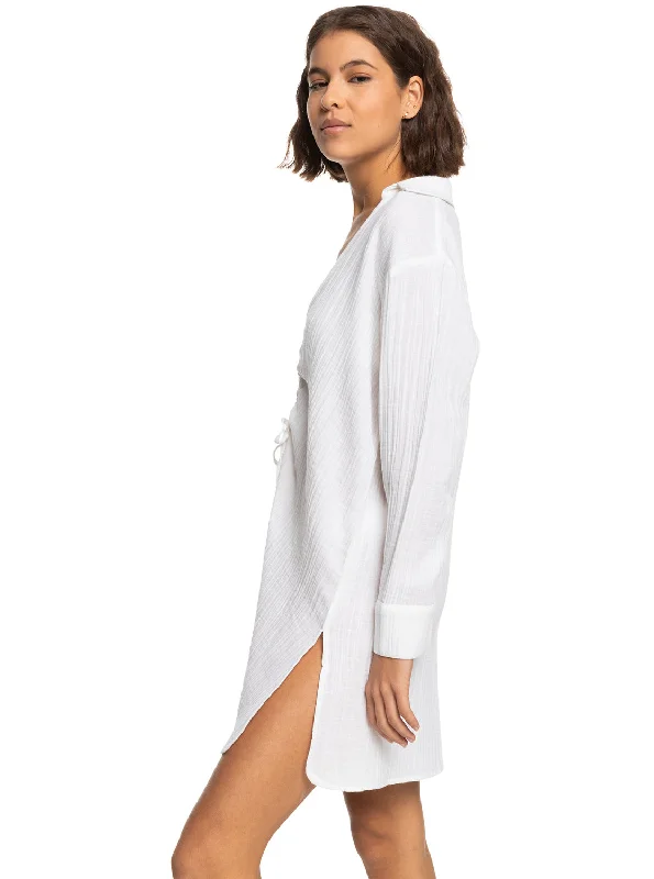 Sun And Limonade Shirt Dress - Bright White