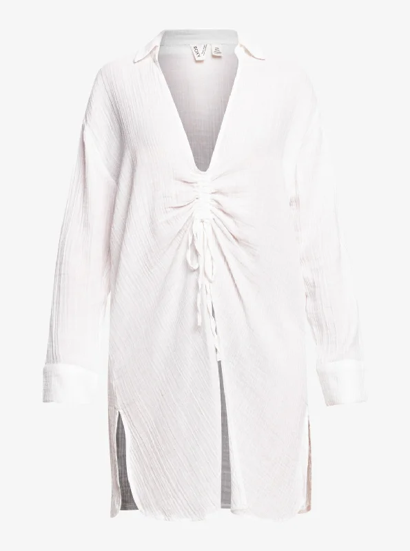 Sun And Limonade Shirt Dress - Bright White