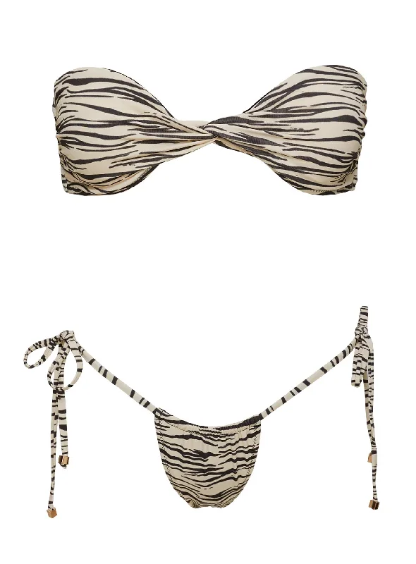 Tamrali Bandeau Bikini Top Zebra