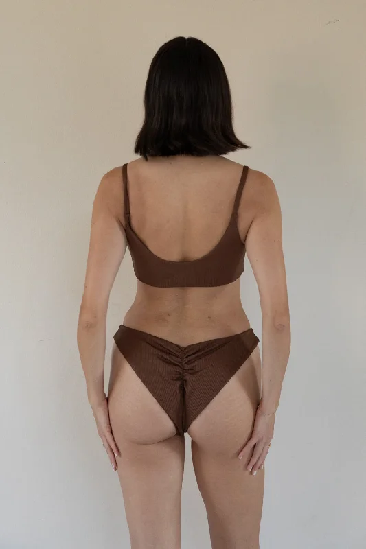 The Bralette Top - Ribbed Espresso