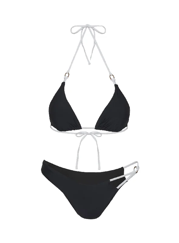 Vickie Triangle Bikini Top Black