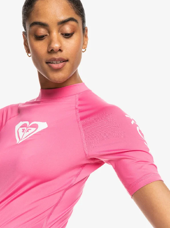 Whole Hearted Short Sleeve UPF 50 Rashguard - Shocking Pink