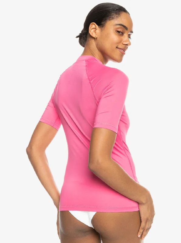 Whole Hearted Short Sleeve UPF 50 Rashguard - Shocking Pink