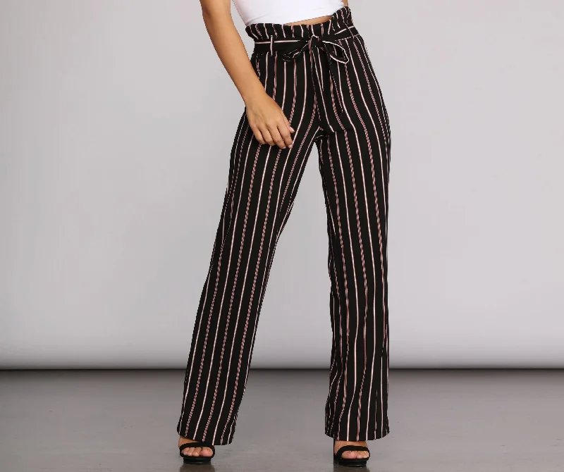 Keep It Striped Tie Waist Pants