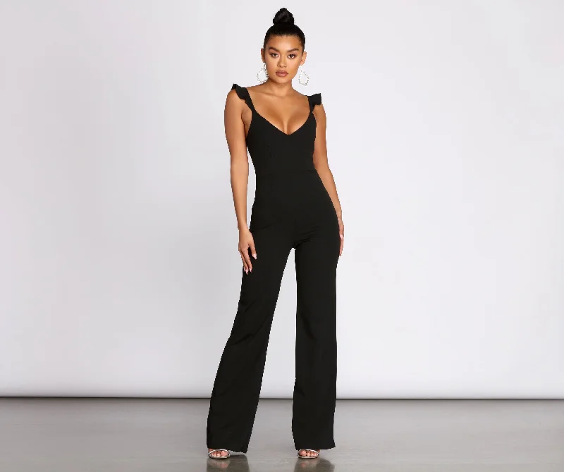 Ruffle Mode Sleek Jumpsuit