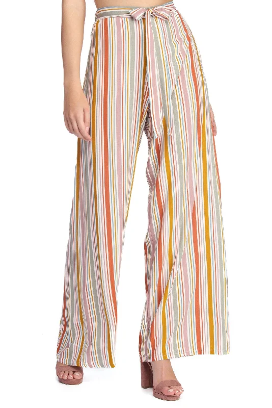 Set Me Up In Stripes Flared Pants