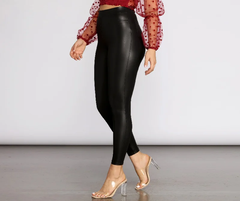 Stretch Faux Leather Leggings