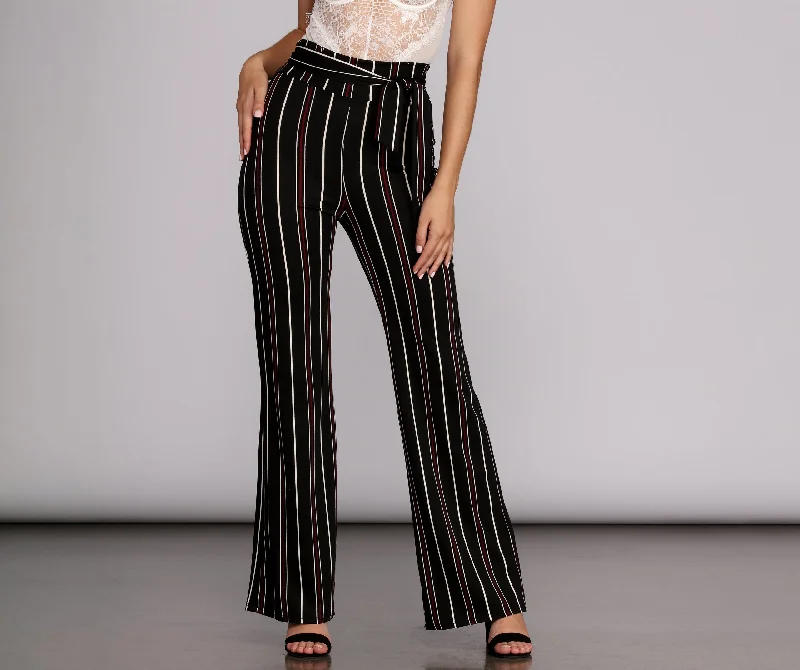 Stylin Striped High Waist Pants