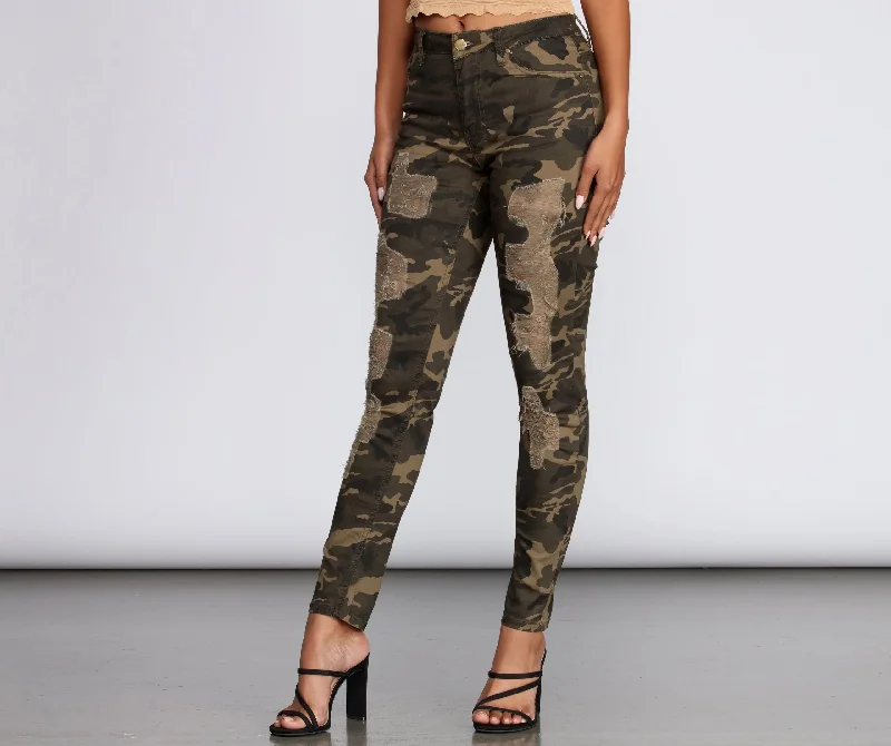 Take Cover Distressed Camo Pants