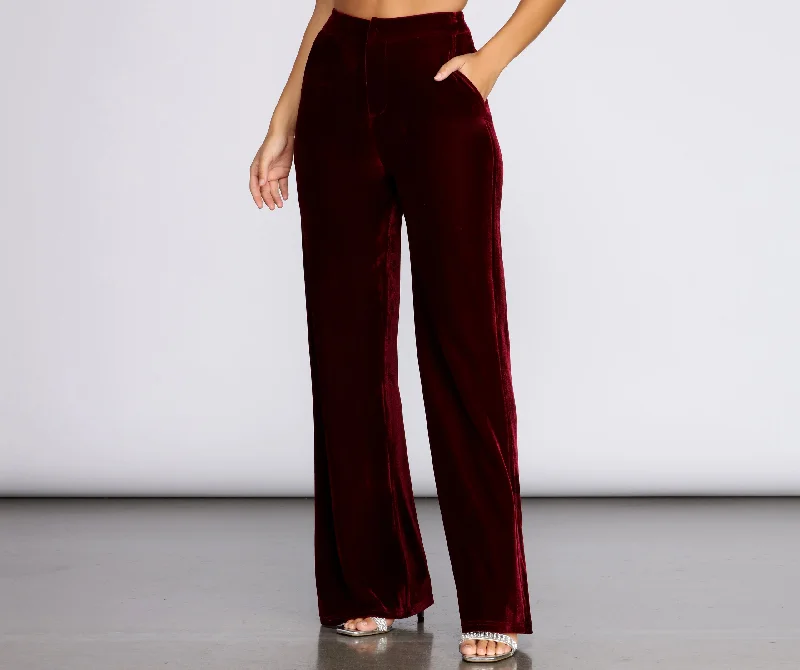 Velvet Glamour High Waist Pants