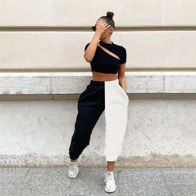 Black and White casual sporty trousers