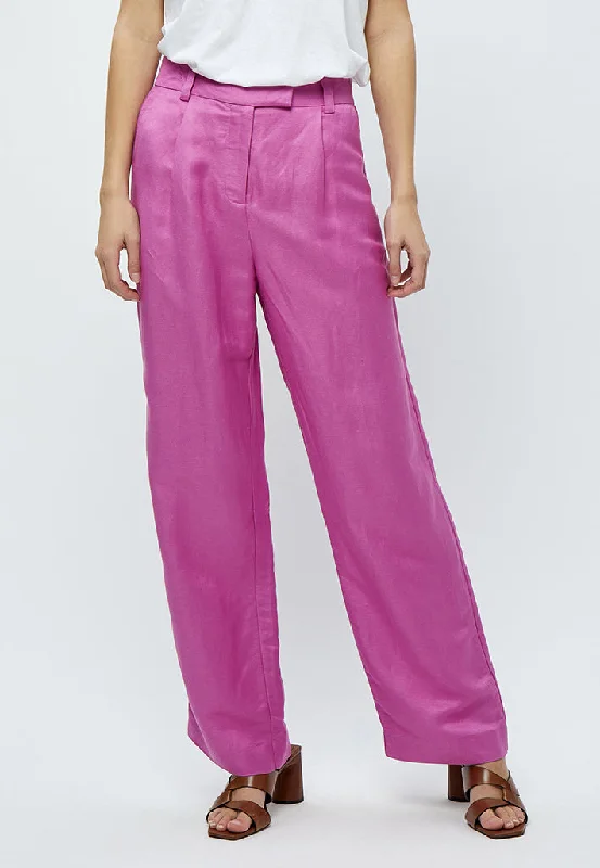 MSAuguste HW Linen Pants - Super Pink