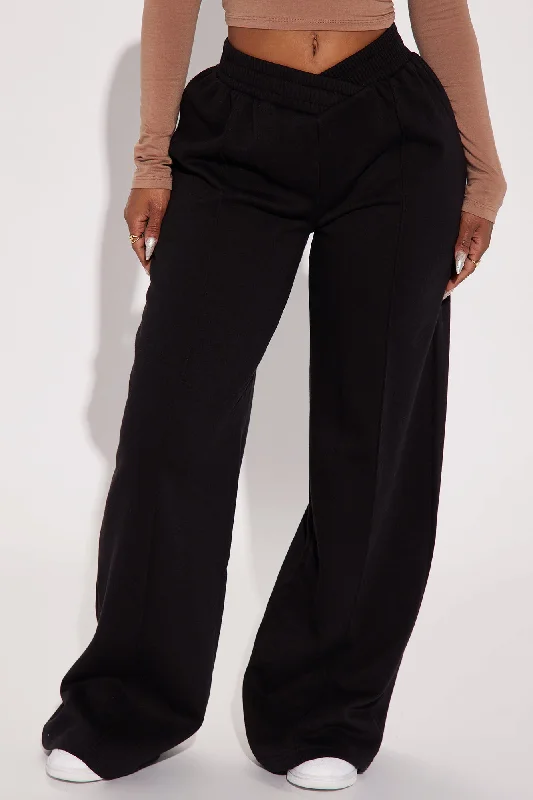 Cassandra Cross Over Lounge Pant - Black