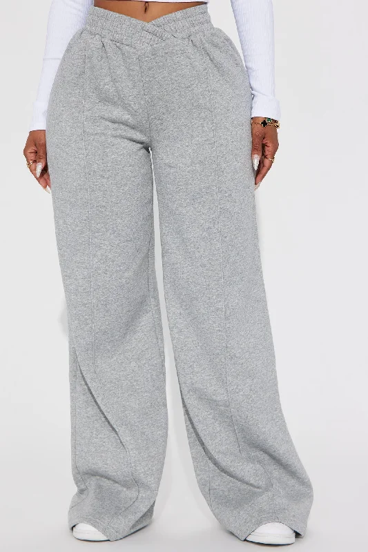 Cassandra Cross Over Lounge Pant - Heather Grey