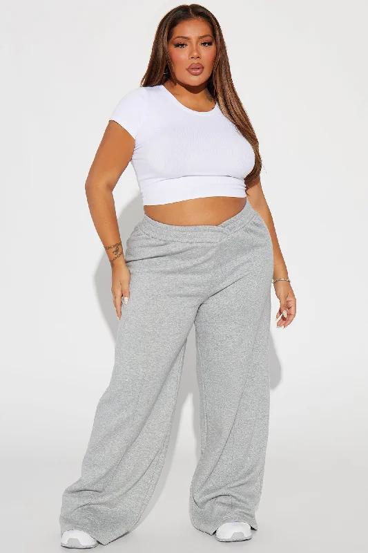 Cassandra Cross Over Lounge Pant - Heather Grey