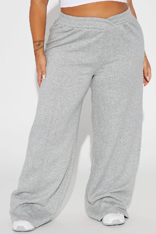 Cassandra Cross Over Lounge Pant - Heather Grey