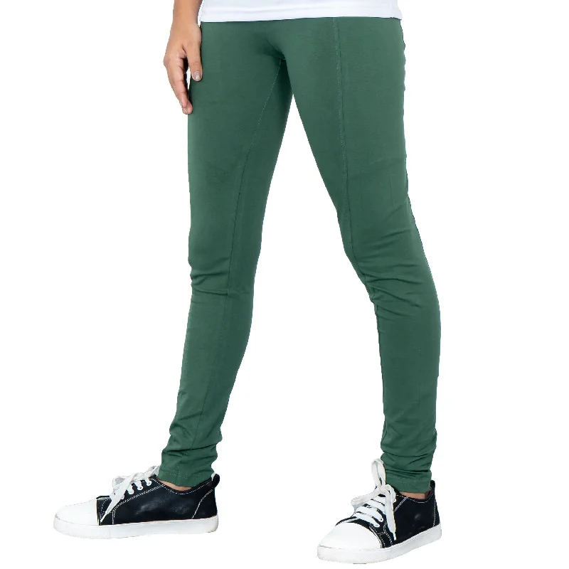 Dark Green Adults Leggings with Pockets