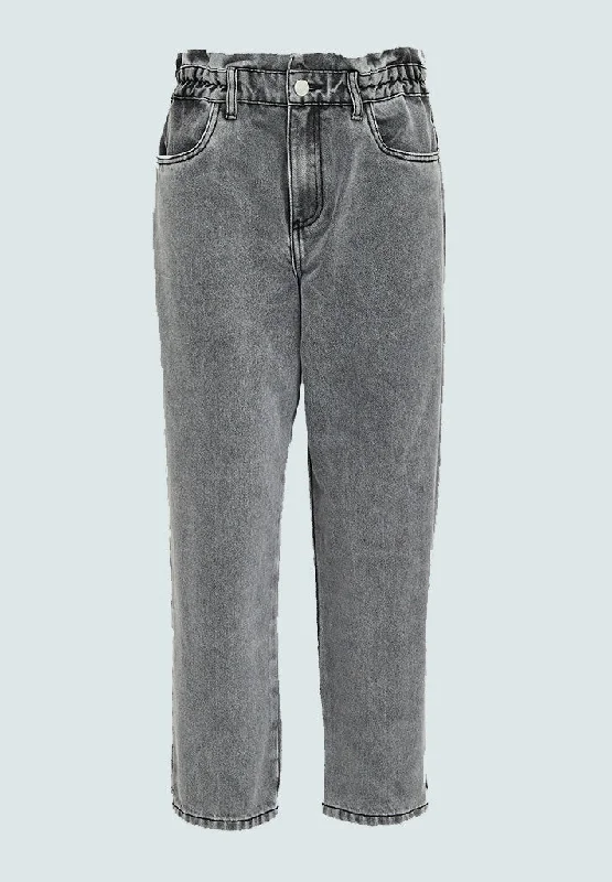 MSDina Nova HW Straight Jeans - LIGHT GREY WASH