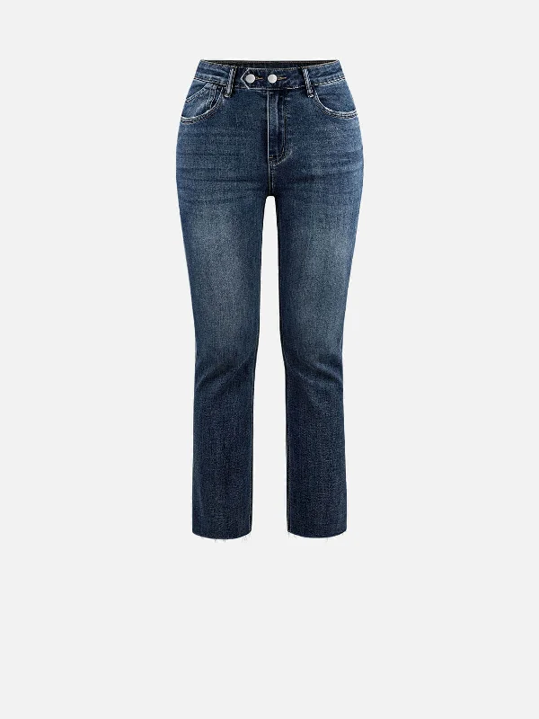 Double Button Taper Jeans