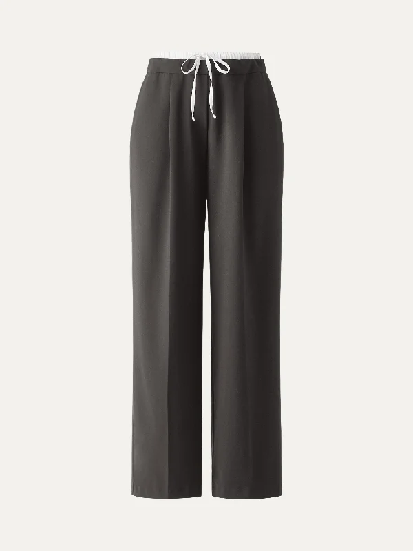 Double Waist Wide-leg Trouser