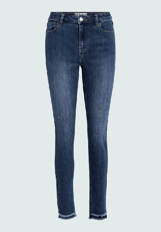 DSEnia MW Raw Edge Jeans - Dark Blue