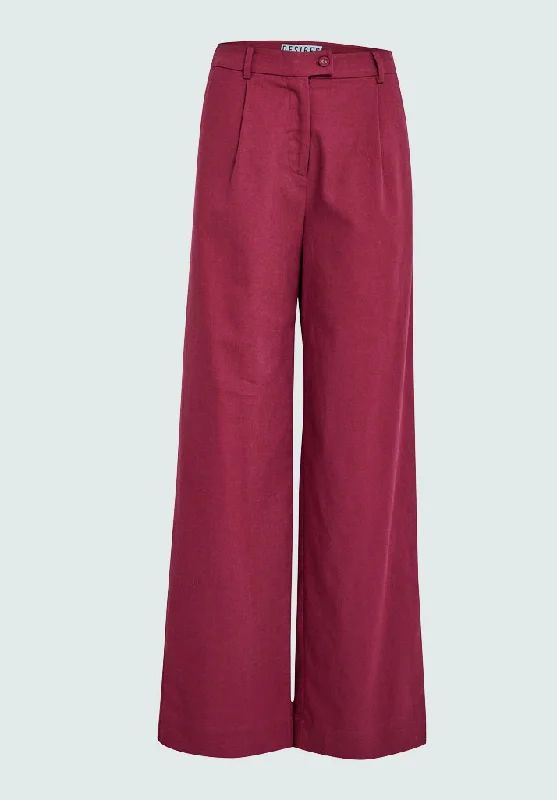 DSLucy Linen Pants - Rhododendron Red