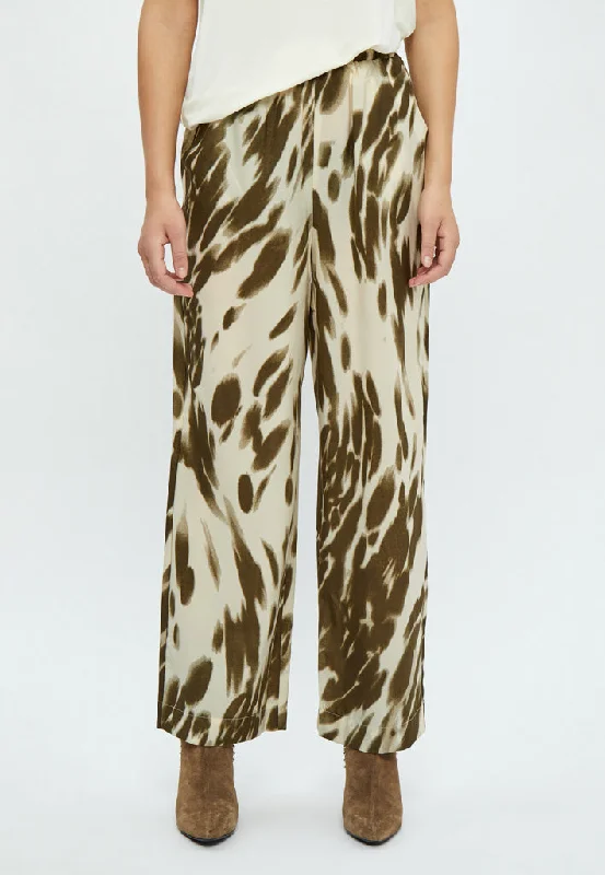 Elly High Waisted Wide Leg Pant - Beech Green PR