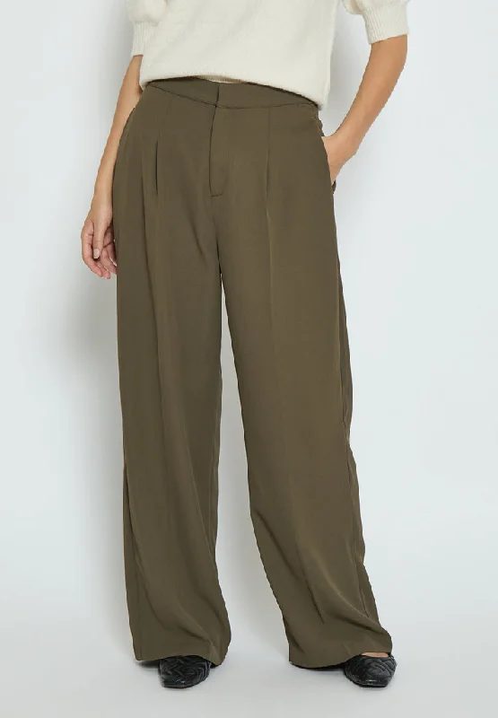 Ena High Waisted Wide Leg Pant - Beech