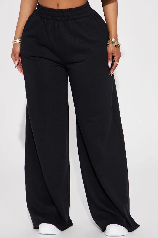 Fair Game Lounge Wide Leg Pant - Black