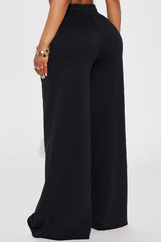 Fair Game Lounge Wide Leg Pant - Black