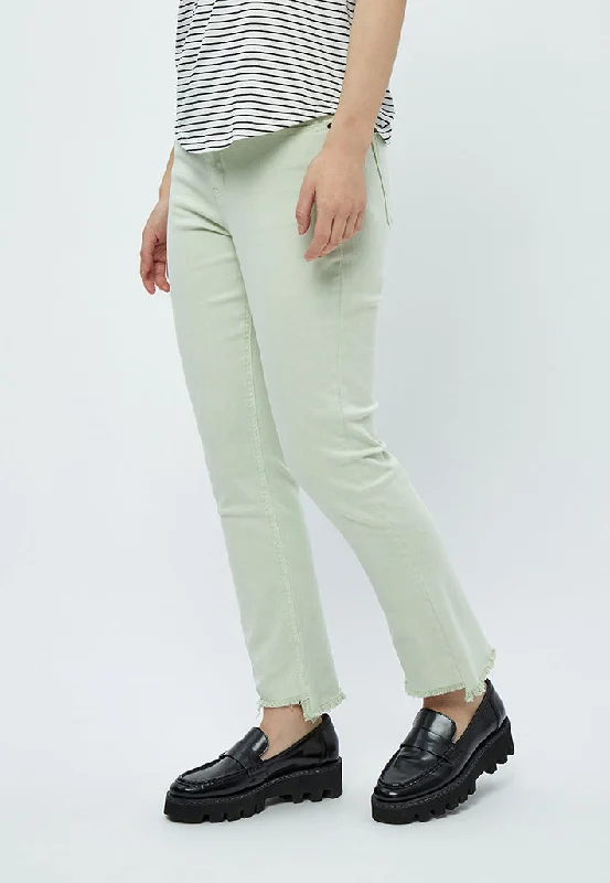 PCFione MW Cropped Jeans - Green Mint