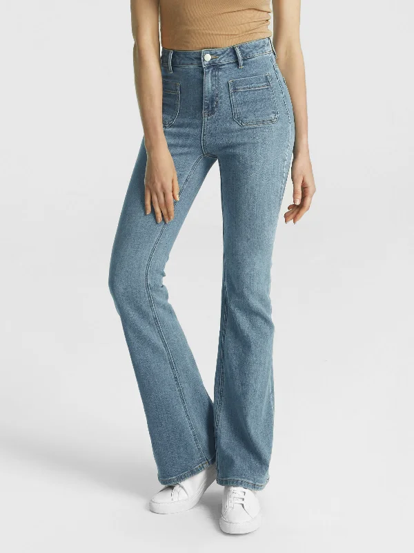 Front Pocket Flare Jeans