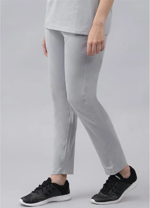 GRIFFEL Women Basic Solid Regular Fit Steel Grey Trackpant