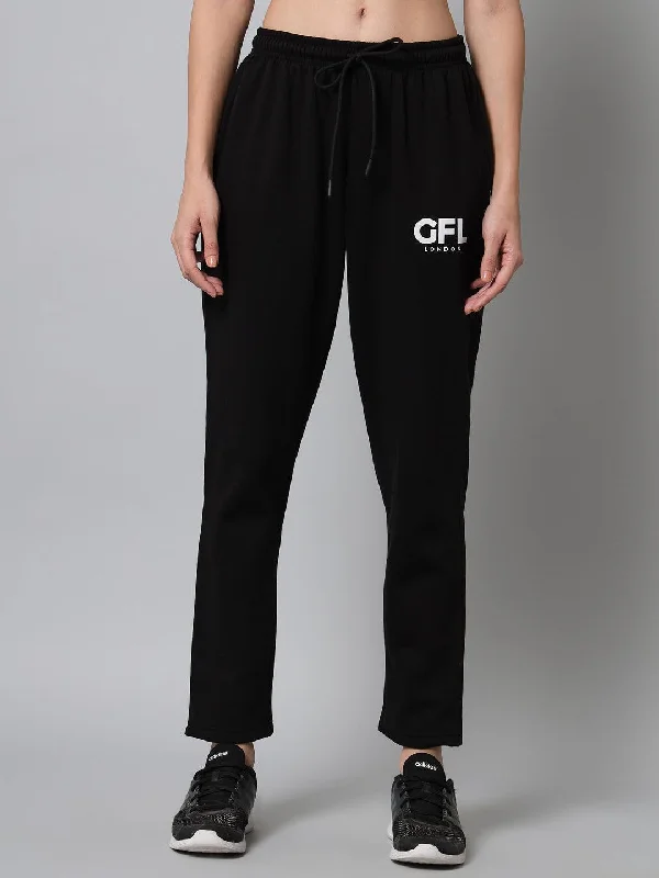 Griffel Women’s Front Logo Printed Black Trackpant