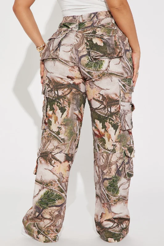 Hide And Seek Stretch Camo Cargo Jean - Taupe