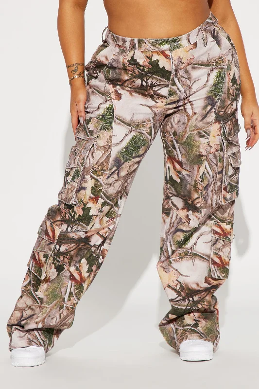 Hide And Seek Stretch Camo Cargo Jean - Taupe