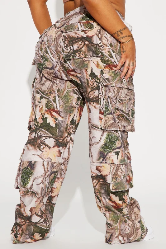 Hide And Seek Stretch Camo Cargo Jean - Taupe