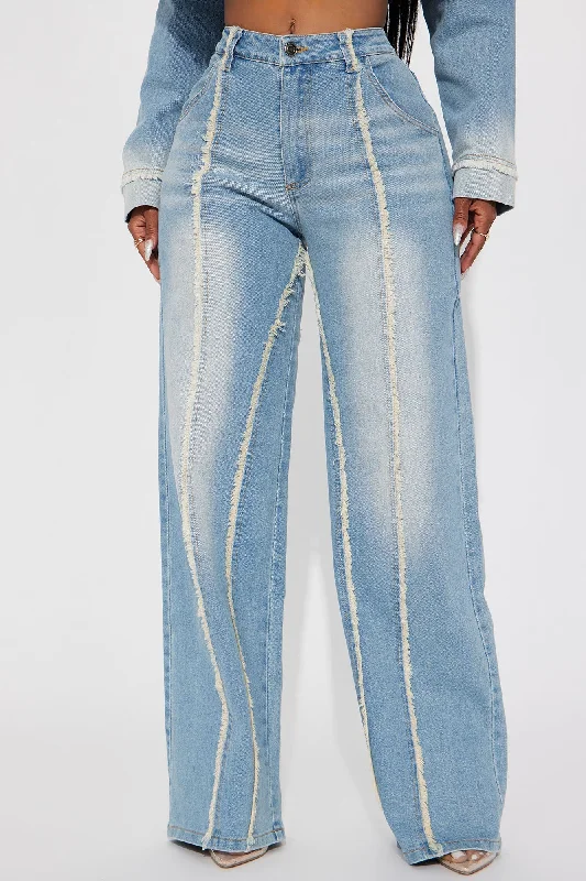 In A Mood Stretch Baggy Jeans - Medium Wash