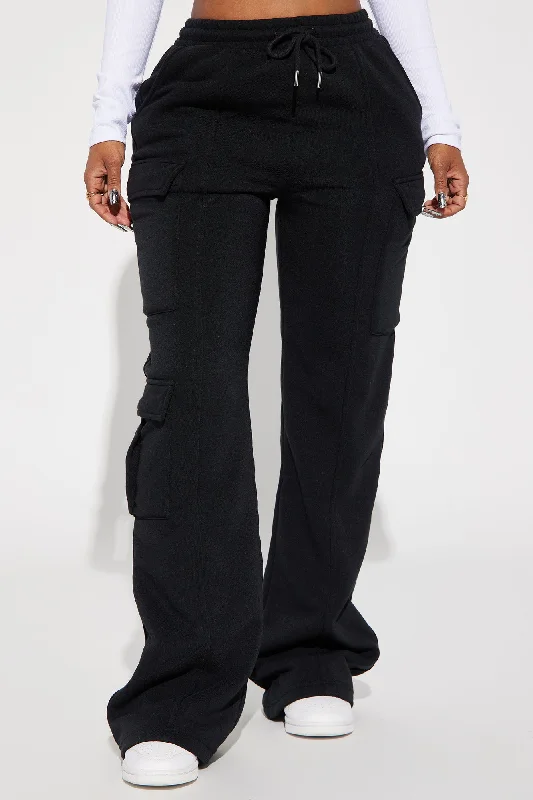 Lorene Fleece Lounge Pant - Black