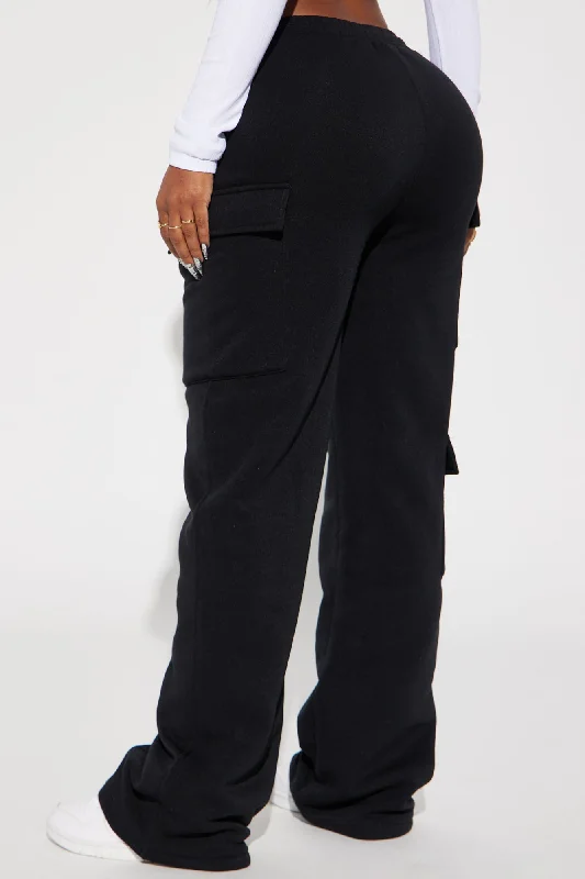 Lorene Fleece Lounge Pant - Black