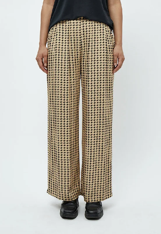 Lykke Wide Leg Pants - Warm Sand Print