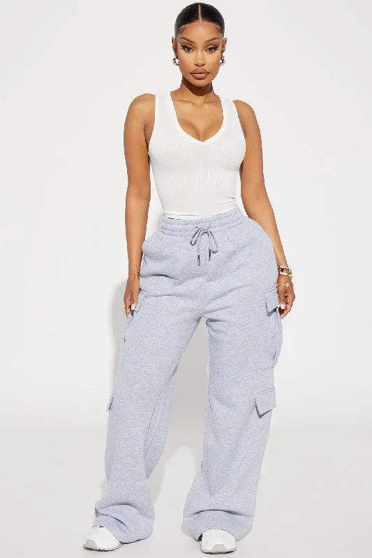 Milan Cargo Lounge Pant - Heather Grey