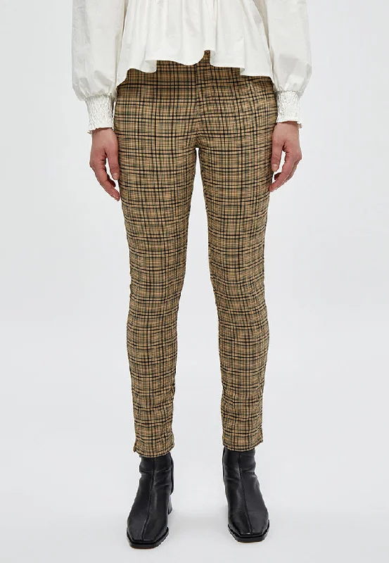 MSNew Carma Check 7/8 Pants - Apple Green Checked