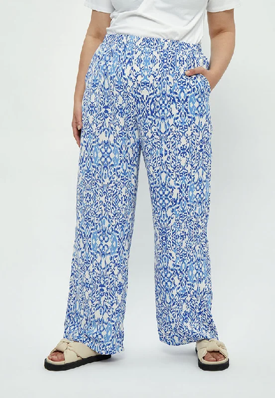 Nicoline Pants Curve - Marina Blue Print