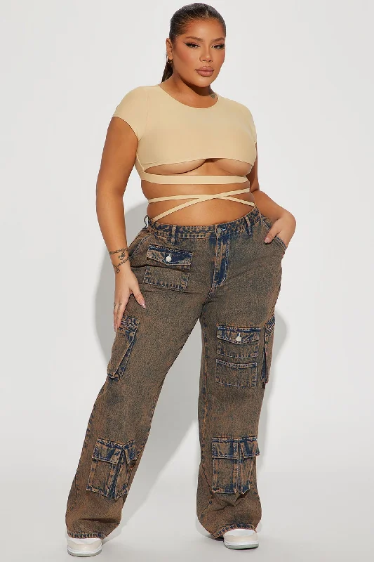 Not Sorry Non Stretch Cargo Jean - Copper