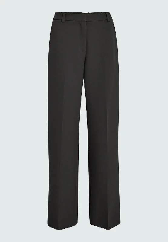 PCDelia Mid Waisted Straight Pant - Dark Gray