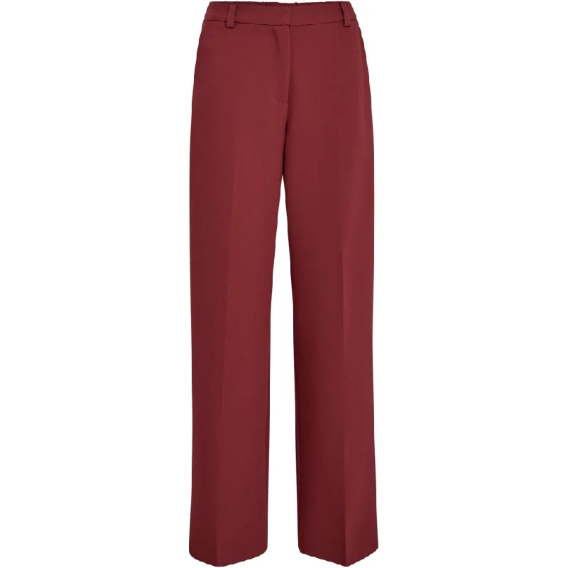 PCDelia Mid Waisted Straight Pant - Karanda Red