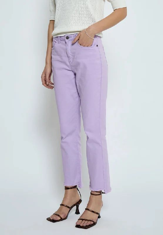 PCFione MW Cropped Jeans - Lavendula Purple