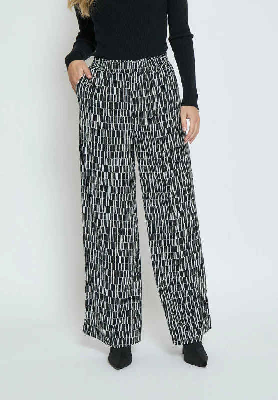 PCPhilippa Wide Leg Pant - Gray Violet Print